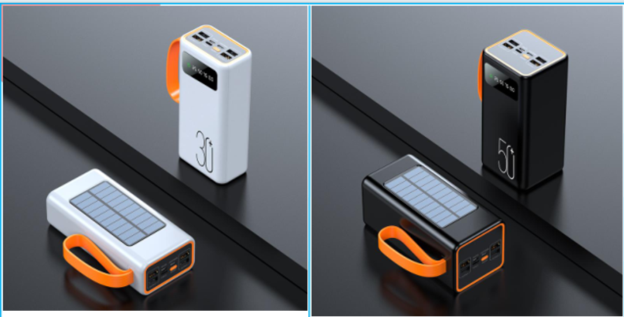 Portable power products in white and black finishes